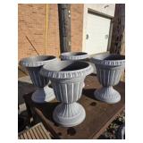 4 plastic Urn Planters 18 x 16'
