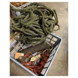 Rope pulleys and hook