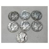 7 Mercury dimes mixed years