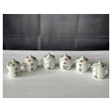(6) porcelain pots de crï¿½me in the 'Le Faune'