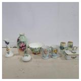 Hand painted and bone china small vases, dishes ,