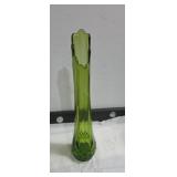 14in Mcm avocado green pedestal swung vase