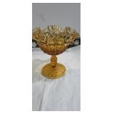 Fenton Old Virginia Amber Glass Ruffled Candy