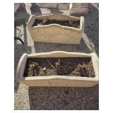 2 concrete planters 24 x 10 x 11'