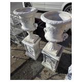 Fiberglass Urns and Stands 40 x 12 x 12'