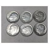 6 1964 silver dimes