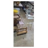 Wooden doll high chairs, chair and bench