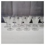 10 Duncan Miller sandwich glasses cordial glasses