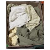 Linen and fleece fabric remnants and sheets for