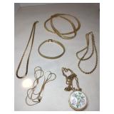 gold tone necklaces, bracelet