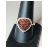 Silver D'Joy gold tone Redstone ring Marked 925