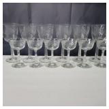 Libbey Brookdale etched 6 wine glasses and 6