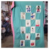 Handmade characters quilt with some embroidery