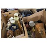 Wood bowls, vintage ceramic, glass, etc.