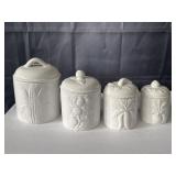 Over and Back white ceramic vegetable embossed