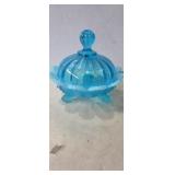 Northwood Blue Opalescent Fluted Klondike Pattern