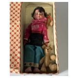 11' doll with 2 small teddy bears in original