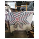 Vintage quilt, 'Lone Star' pattern. Size about