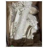 Different styles of linen fabric and remnants