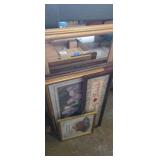 Framed decorative art work various sizes and