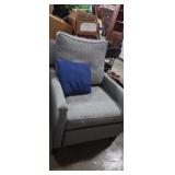 Tyler square Roll arm pottery barn recliner gray