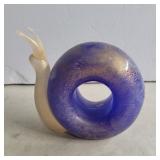 Art glass snail 4.5in tall and 4in