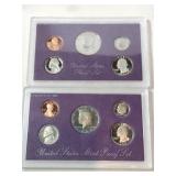 1987 and 1988 mint  proof sets