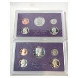 1986 and 1987 mint  proof sets