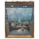 40 x 46 framed ' New England harbor'.  By G.
