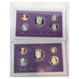1989and 1990 mint  proof sets