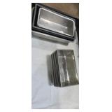 7, 3x5 stainless baking dishes and 5 assorted