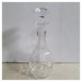 Crystal decanter with chip 11in tall