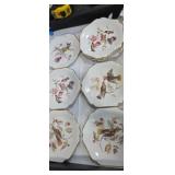 Set of 8 ,Bavaria Amzo Debra gold trim bird