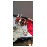 Vintage chirstmas decorations, leather 8in