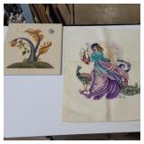 2 needlepoint 17in x 14in and 11in x 10in