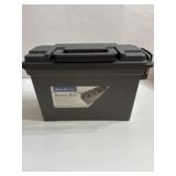 Plastic ammo box 11-1/2 in W x 7-1/8 in H x5-1/8