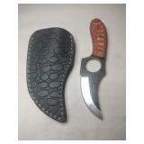 Handmade fixed blade Damascus knife w/ sheath