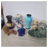Vases, lion, rabbit, hand made stoneware dishes
