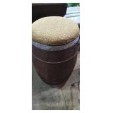 Small wooden barrel stool 20in