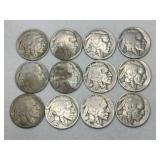 12 Indian/ buffalo nickels  1930s