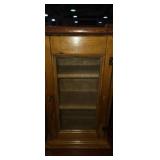 Wooden display case with glass front 12x8x20in