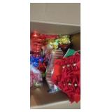Box of old Christmas decor