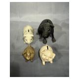 Cast iron, resin, ceramic piggy banks