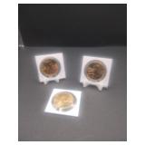 3 2000 Sacagawea Dollar US Mint Coins in