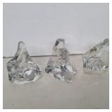 3 Franklin mint iceberg paperweights
