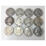 12 nickels 1940s-1960s