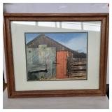 Framed barn picture 22in x 18in