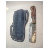 Handmade fixed rounded end blade Damascus  knife