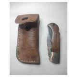 Handmade wooden foldable knife in case