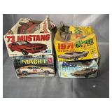 plastic model car kits, not complete